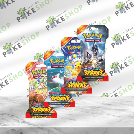 Pokémon TCG: Scarlet & Violet—Surging Sparks Art Set Bundle (4 Sleeved Booster Packs)